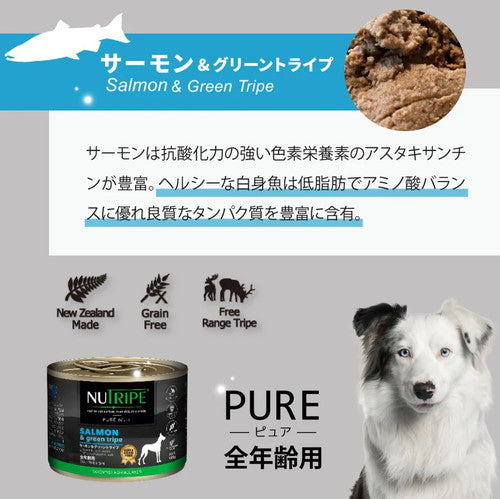 【総合栄養食】ニュートライプ ピュア サーモン&グリーントライプ 185g