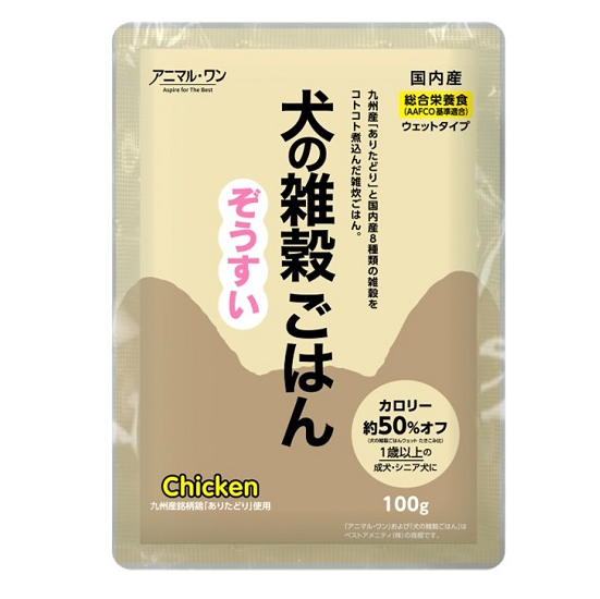【総合栄養食】犬の雑穀ごはんウェット ぞうすい(チキン) 100g
