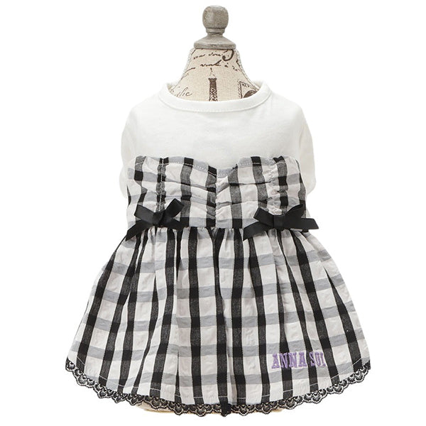 ANNA SUI ギンガムチェックドッキングワンピース