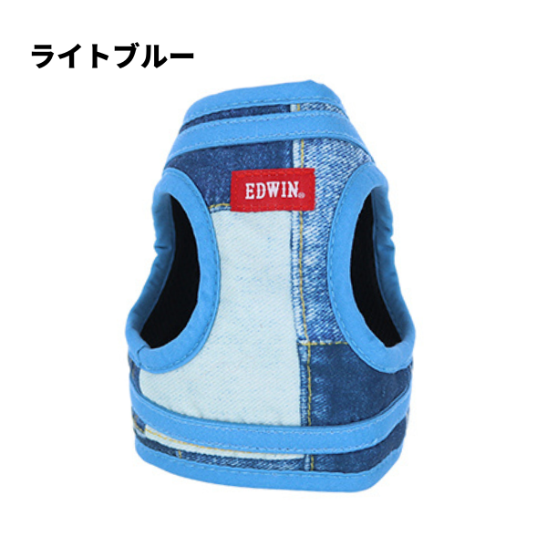 EDWIN パッチワークデニムプリントハーネス ライトブルー S/M/L