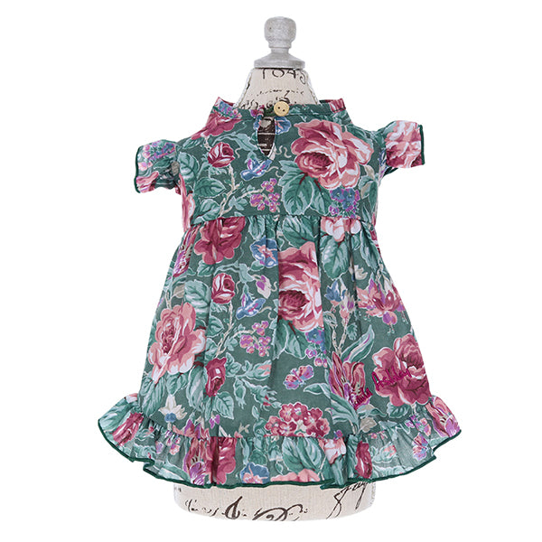 LAURA ASHLEY ショルダーフリルAラインワンピース