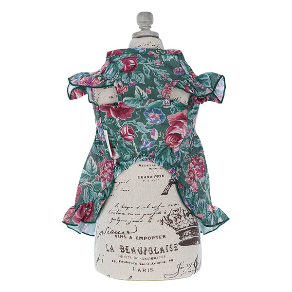 LAURA ASHLEY ショルダーフリルAラインワンピース