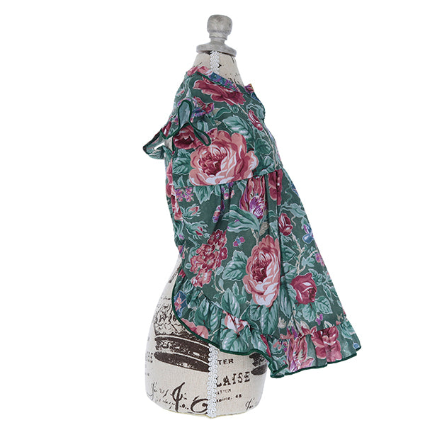 LAURA ASHLEY ショルダーフリルAラインワンピース
