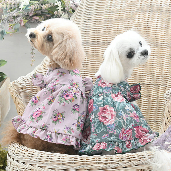 LAURA ASHLEY ショルダーフリルAラインワンピース