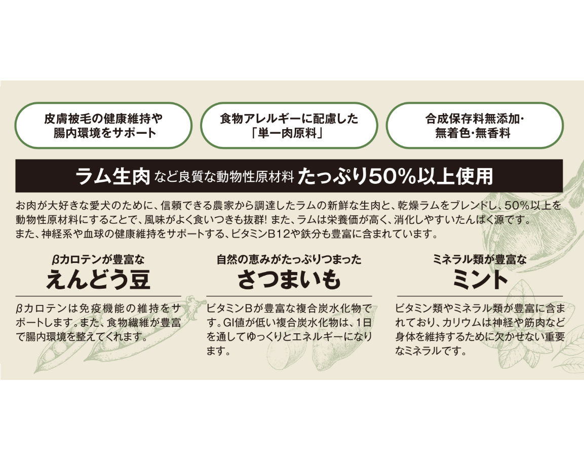 【小粒】グレンコ ナチュール ラム 800g/1.6㎏/3.2㎏