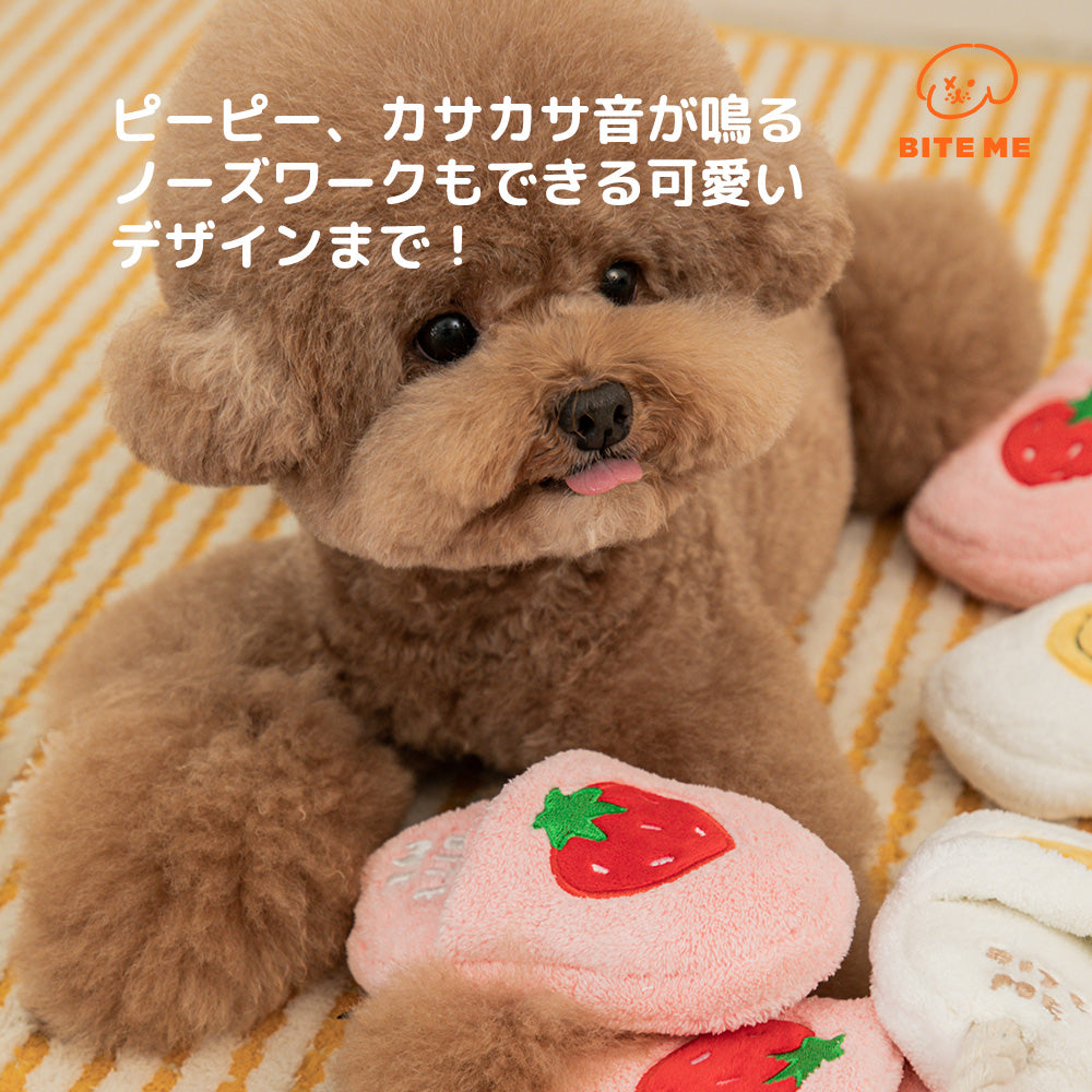 BITE ME スリッパロープおもちゃ スマイル/ストロベリー
