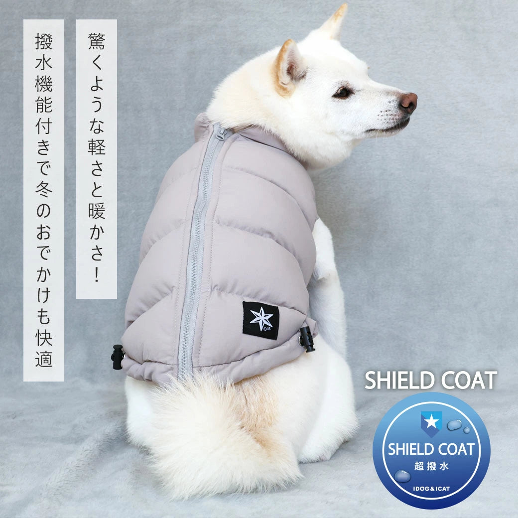 SHIELD COAT 背中開き人工羽毛ふわ軽ジャケット