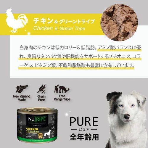 【総合栄養食】ニュートライプ　ピュア　チキン＆グリーントライプ　１８５ｇ