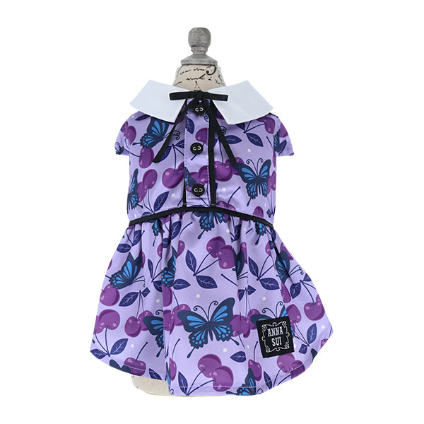 ANNA SUI　リボンタイチェリー総柄ワンピース