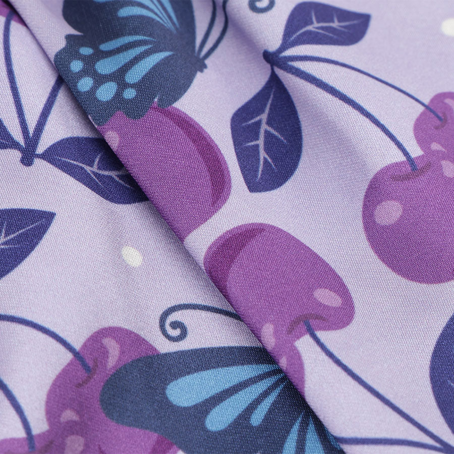 ANNA SUI　リボンタイチェリー総柄ワンピース