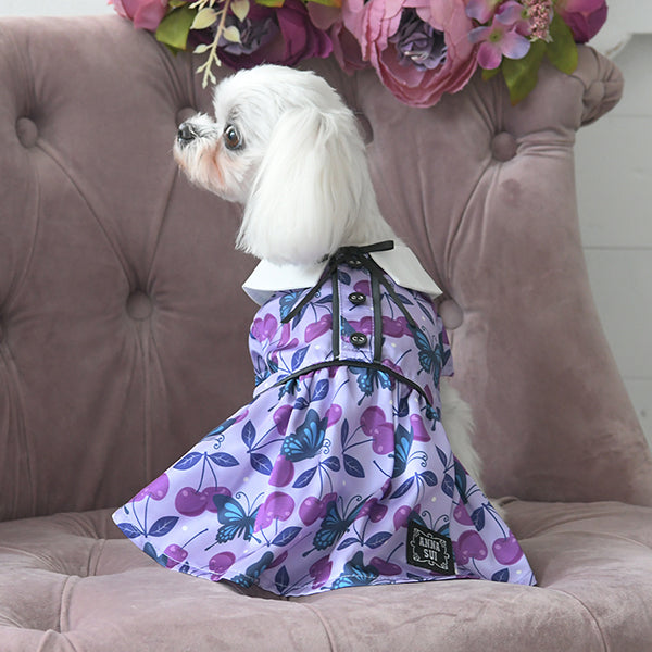 ANNA SUI　リボンタイチェリー総柄ワンピース
