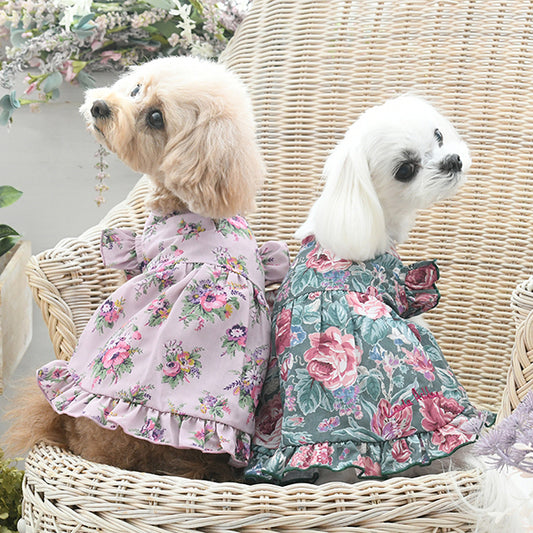 LAURA ASHLEY　ショルダーフリルAラインワンピース