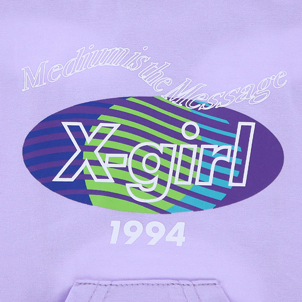 【COOL】【虫よけ】X-girl　スプリットオーバルロゴフーディー
